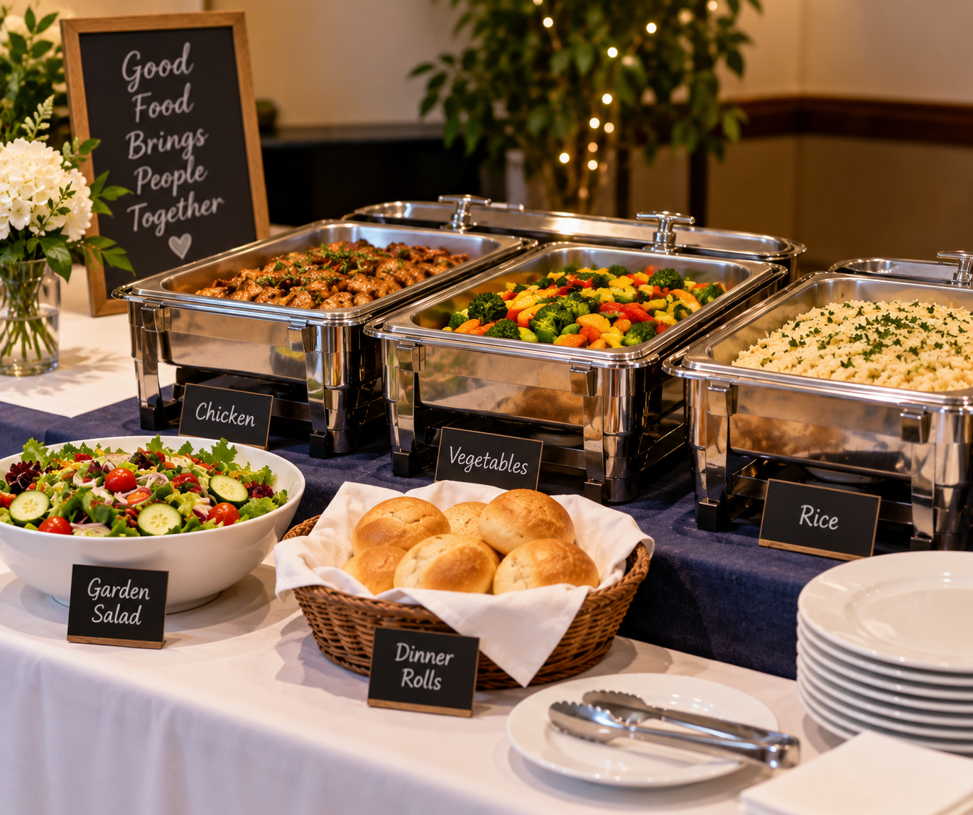 Buffet dinner served at Gospel Lounge